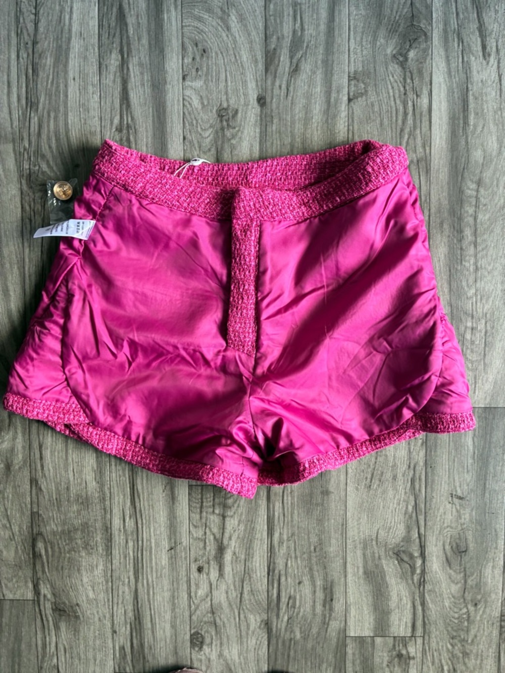 Buddy Love Hot Pink Tweed High-Waist Pocket Shorts - Picture 15 of 16